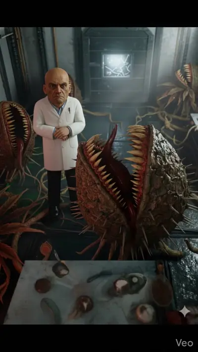 Video af Skyskrabers NPC-doktor der beder spillere om hjælp med monstre i skoven – dansk chat med interaktive missioner og spændende historier